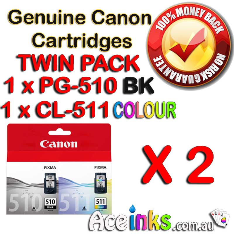 Twin Pack Combo GENUINE ORIGINAL CANON PG-510BK CL-511 Colour